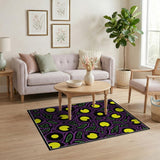 Neon Purple Yellow Lotus Bloom Area Rug