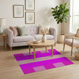 Vibrant Pink Plaid Striped Area Rug