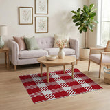 Bold Red White Buffalo Check Area Rug