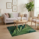 Lush Layered Green Leaves Area Rug