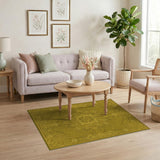 Gold Floral Medallion Area Rug