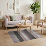 Purple Striped Textured Woven Area Rug