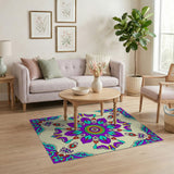 Ornate Purple Mandala Persian Area Rug