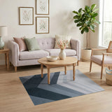 Modern Grey Chevron Striped Area Rug