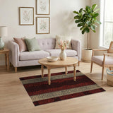 Red Leopard Stripe Washable Area Rug