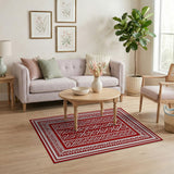 Red Heritage Tribal Geometric Rug
