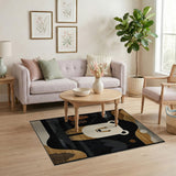 Abstract Polar Bear Moonlit Mountains Rug