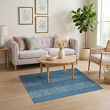 Indigo Ikat Vertical Stripe Area Rug