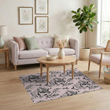 Whimsical Birdhouse Vine Pink Area Rug