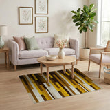 Brown and Tan Brown Tan Geometric Abstract Area Rug