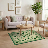 Green Shamrock Meadow Green Area Rug