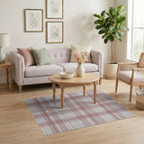 Red Red Grid Geometric Modern Area Rug