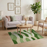 Green Lush Green Wave Abstract Area Rug