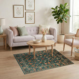 Teal Rust Traditional Persian Area Rug
