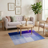 Distressed Purple Blue Geometric Block Area Rug