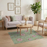Pink Blush Pink Roses Floral Pattern Area Rug