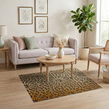 Intricate Gold Lattice Geometric Area Rug