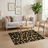 Brown and Tan Brown Leopard Print Area Rug