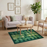 Modern Green Geometric Abstract Area Rug