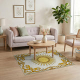 Ornate Golden Sunburst Area Rug