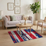 Distressed American Flag Biplane Area Rug