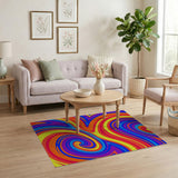 Multi-color and Patterns Vibrant Swirl Multi-Color Area Rug