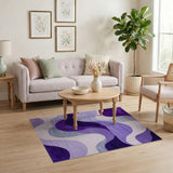 Wavy Abstract Area Purple Wavy Abstract Area Rug