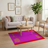 Pink Glitch Text Abstract Area Rug