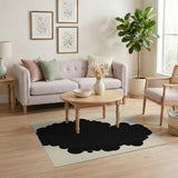 Abstract Black Cloud Area Rug