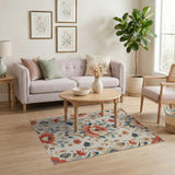 Ornate Pink Floral Vintage Area Rug