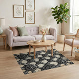 Industrial Gear Lattice Distressed Rug