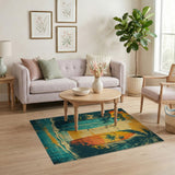 Coastal Surfboards Sunset Palms Rug