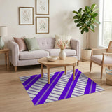 Purple Diagonal Stripe Geometric Rug