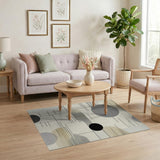Geometric Modern Beige and Neutral Abstract Geometric Beige Grey Area Rug