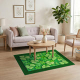 Lush Green Clover Meadow Area Rug