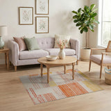 Orange Orange Geometric Abstract Area Rug