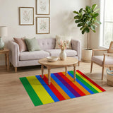 Geometric Modern Multi-color and Patterns Vibrant Rainbow Stripe Area Rug