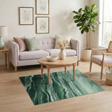 Emerald Ocean Waves Area Rug