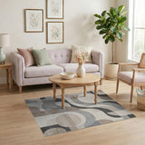 Modern Abstract Grey Geometric Area Rug