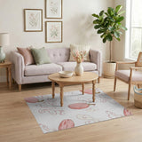 Whimsical Pink Pumpkin Swirl Area Rug