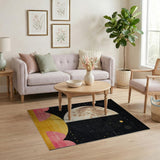 Starry Crescent Moon over Golden Hills Rug