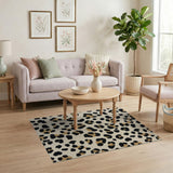 Multi-color and Patterns Cream Leopard Print Tufted Area Rug