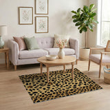 Boho Chic Leopard Print Beige Area Rug