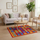 Vibrant Pixel ABC Alphabet Kids Area Rug