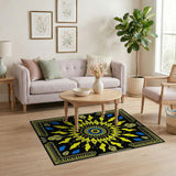 Bold Sunflower Mandala Area Rug
