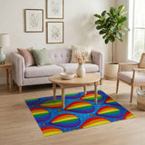 Vibrant Rainbow Balloon Kids Area Rug