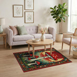 Psychedelic Mushroom Forest Boho Area Rug