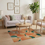 Fruit Pattern Peach Fruit Pattern Area Rug