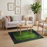Athletic Track Soccer Field Area Rug