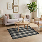 Rustic Farmhouse Black White Buffalo Check Farmhouse Rug